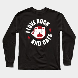 I Love Rock n' Roll and Cats Band Logo, Sticker Band Long Sleeve T-Shirt